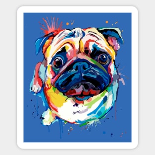 Bright Rainbow Pug Sticker